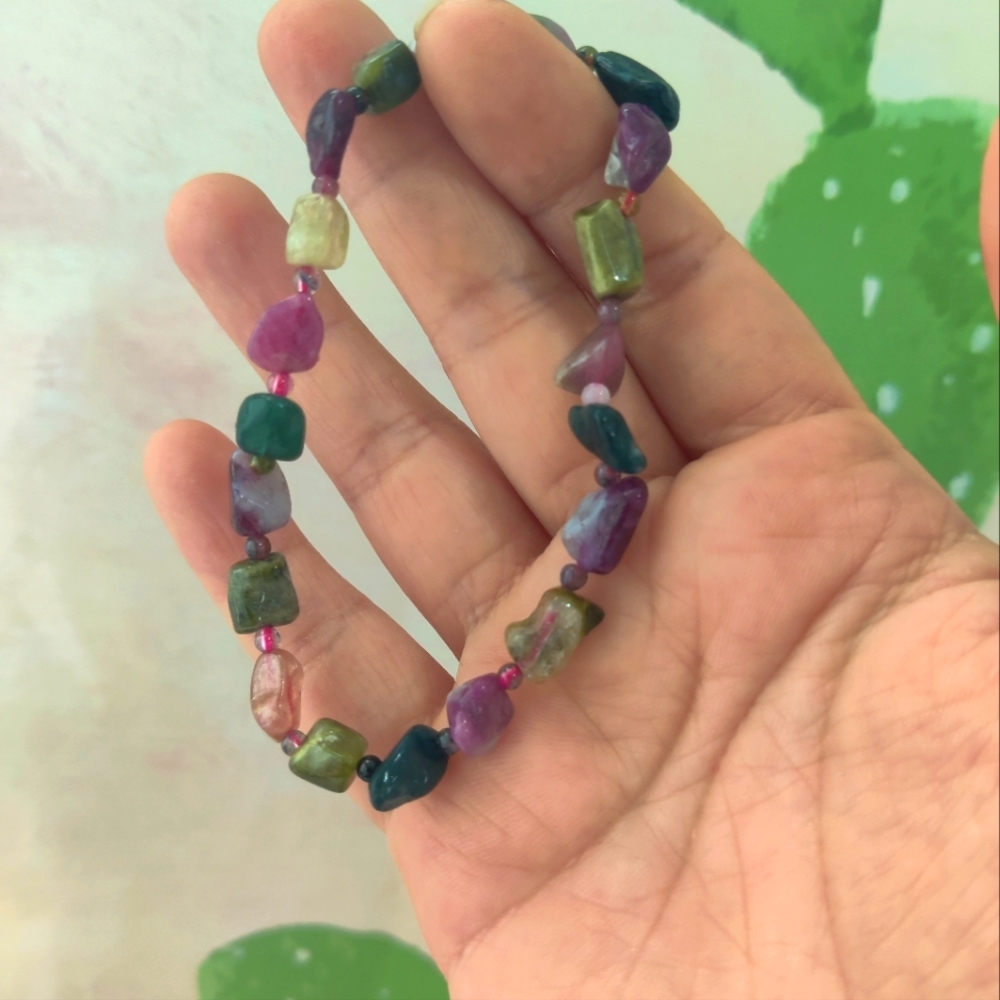 Watermelon tourmaline bracelet